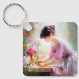 Llavero Girl in Flower Garden 