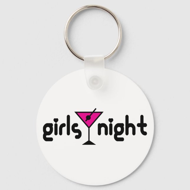 Llavero Girls Night Keychain with Pink Martini Graphic (Anverso)