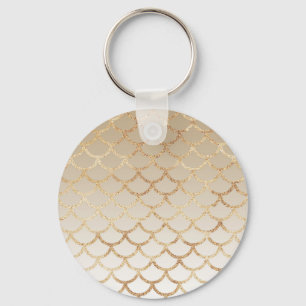 Llavero Girly y Glamour Ombre Oro Sirena Brillo Destellos