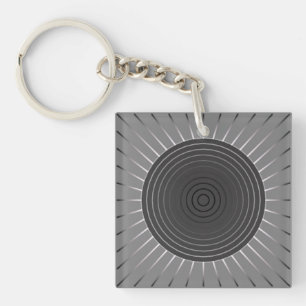 Llavero Giro geométrico moderno - Gris Hematita oscuro