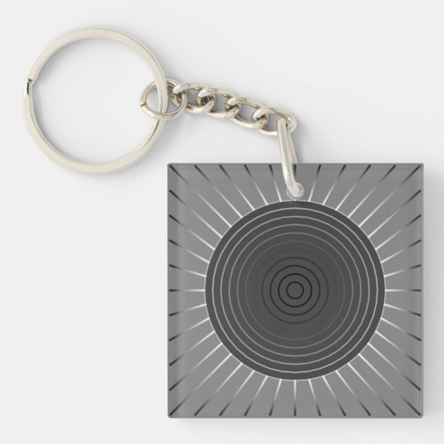 Llavero Giro geométrico moderno - Gris Hematita oscuro (Frente)