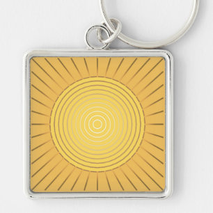 Llavero Giro solar geométrico moderno - Oro mostaza / amar