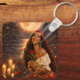 Llavero gitana roja 