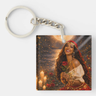 Llavero gitana roja 