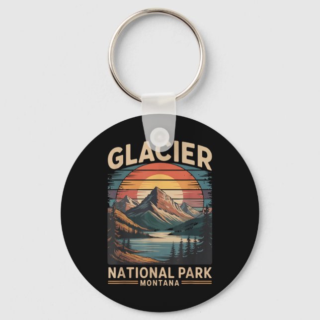Llavero Glacier National Park Bear Vintage Montana Hiking  (Anverso)