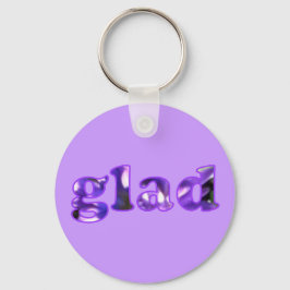 Llavero Glad spelled with purple flowers keychain
