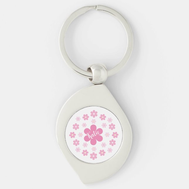 Llavero  Glam- Flor de Rosa- (Anverso)