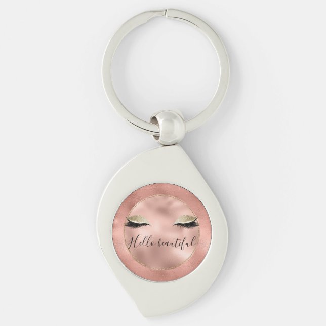 Llavero Glam Glitzy Negro color dorado Rosa (Anverso)