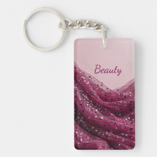 Llavero Glam Magenta Brillante Estético Para Ella
