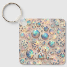 Llavero Glam Opal Estampado Leopardo Femenino