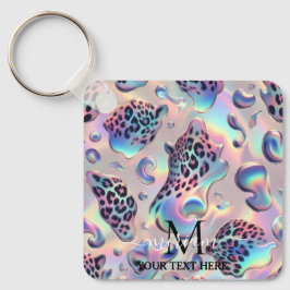 Llavero Glam Opal Leopard Print Girly Keychain