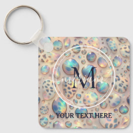 Llavero Glam Opal Leopard Print Girly Keychain
