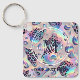 Llavero Glam Opal Leopard Print Girly Keychain