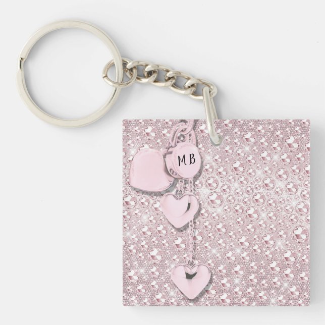 Llavero Glam Purpurina Girly Pink (Frente)
