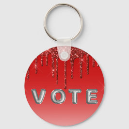 Llavero Glam Red Glitter Drip 