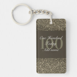 Llavero Glamoroso keychain personalizado de cumpleaños 100