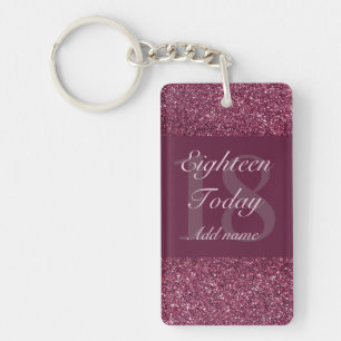 Llavero Glamoroso keychain personalizado de cumpleaños 18