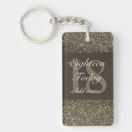 Llavero Glamoroso keychain personalizado de cumpleaños 18