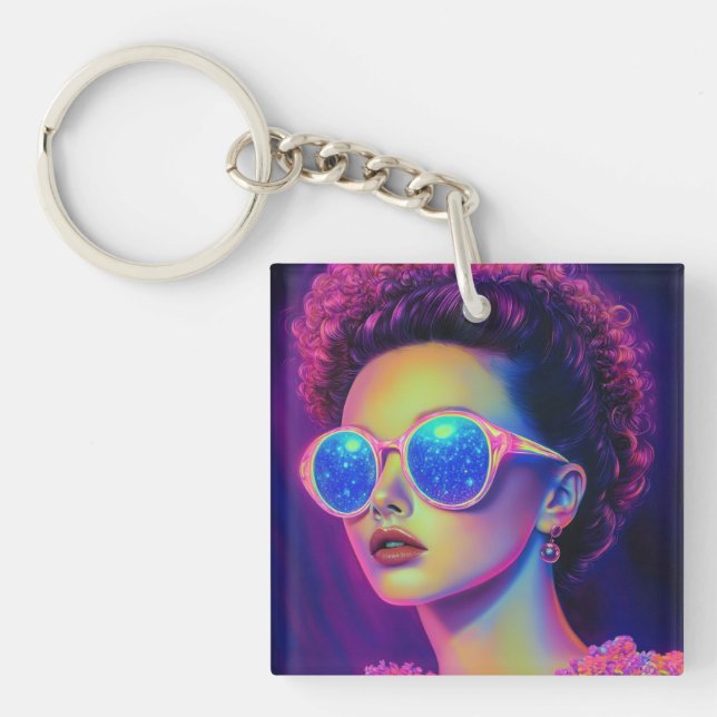 Llavero Glamour Neon Galaxy (Frente)