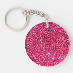 Llavero Glamour Purpurina rosa caliente