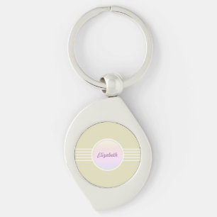 Llavero Glamour Retro Personalizado Dorado Brillante y Ópa