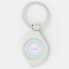 Llavero Glamour Retro Personalizado Hielo Azul y Ópalo