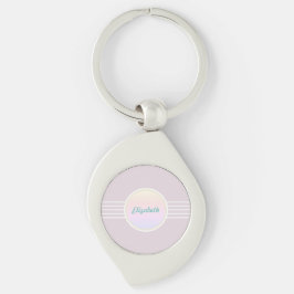 Llavero Glamour Retro Personalizado Rosa y Ópalo
