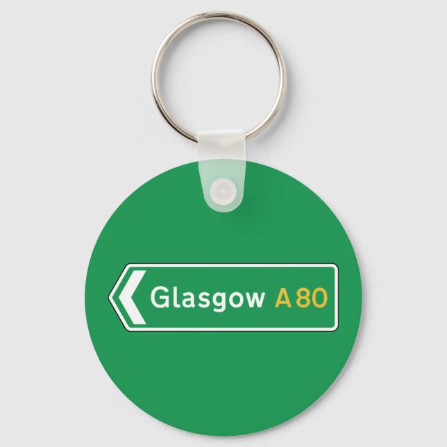 Llavero Glasgow, Rótulo de carreteras del Reino Unido (Anverso)