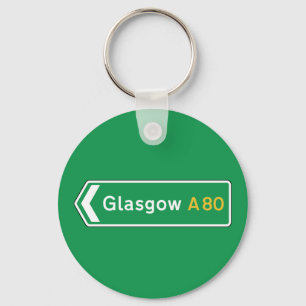 Llavero Glasgow, señal de tráfico BRITÁNICA