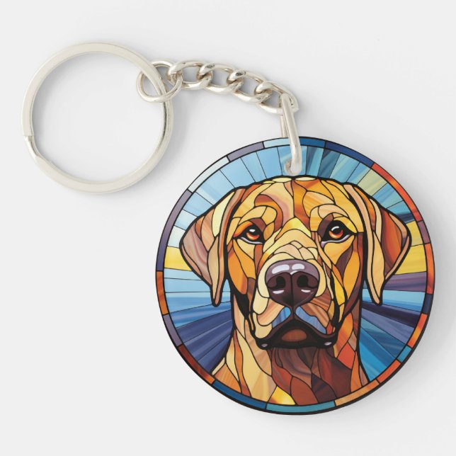 Llavero Glass Dulce Sed Golden Labrador Dog (Frente)
