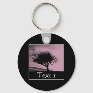 Llavero Glastonbury Hawthorn. Árbol en la colina. Rosa, Ne