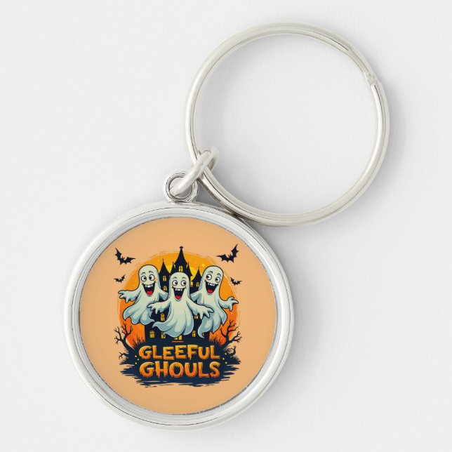 Llavero Gleeful Ghouls | Fun Halloween Ghost Artwork (Frente)