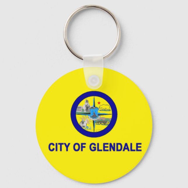 Llavero Glendale (california) Bandera de la ciudad Keychai (Anverso)