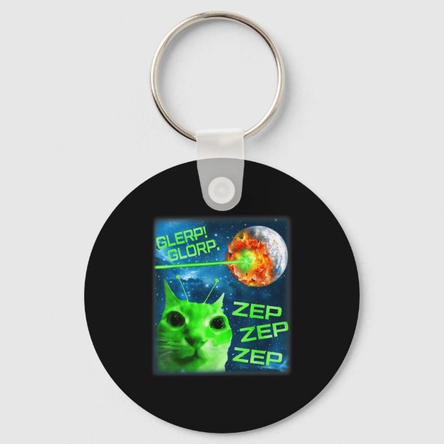Llavero Glerp Glorp Gato Alien Funny Meme de Cerebroto  (Anverso)