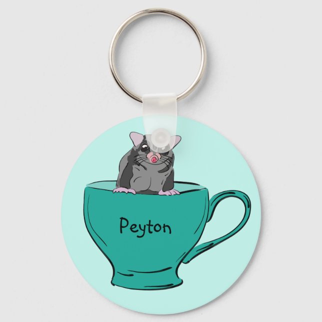 Llavero Glider azucarero personalizado en una taza de té v (Anverso)
