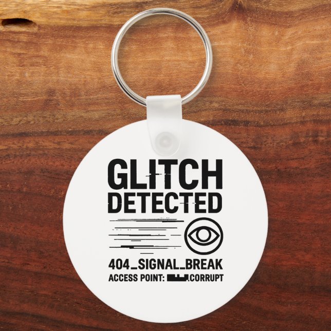 Llavero GLITCH DETECTADO - Transmisión de señal dañada (Anverso)