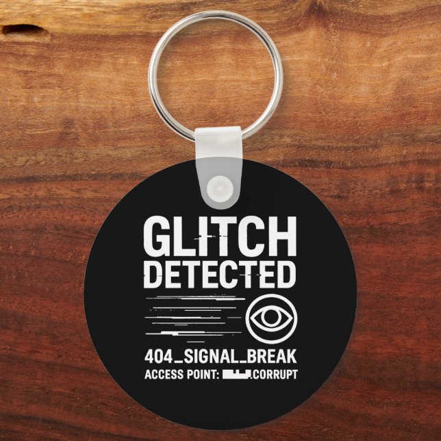Llavero GLITCH DETECTADO - Transmisión de señal dañada (Anverso)