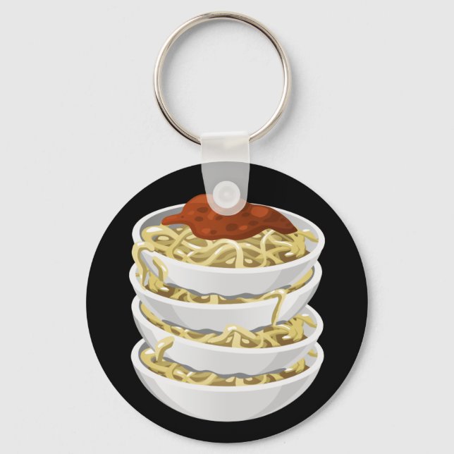 Llavero Glitch Food pasta sabrosa (Anverso)