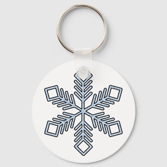 Llavero Glitter Snowflake - Baby Blue Branches (Anverso)