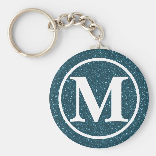 Llavero Glitz Blue Monogramed BB (Frente)