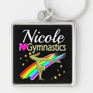 LLAVERO GLITZY GOLD I LOVE GIMNASTICS CUSTOMIZADO DISEÑO