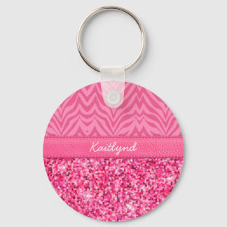Llavero Glitzy Pink Zebra