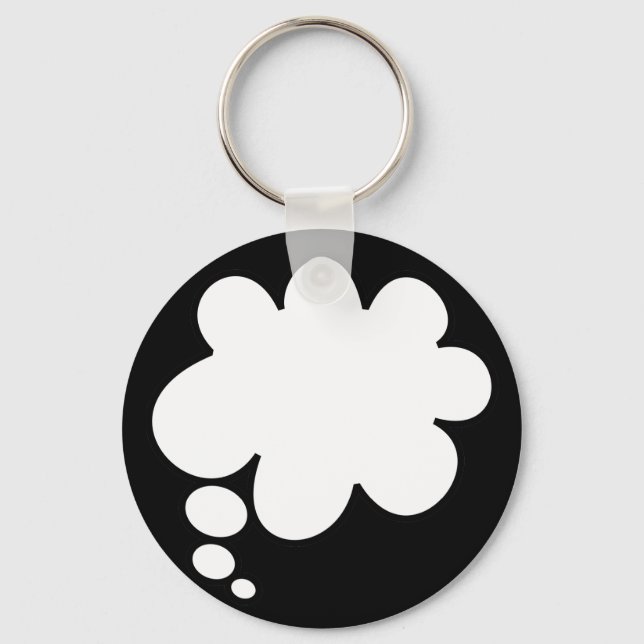 Llavero Globo de mensajes de humor en blanco Personalizado (Anverso)