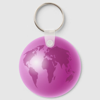 Llavero Globo del Mundo Rosa