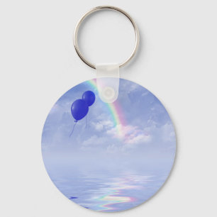 Llavero globos azules en arco iris