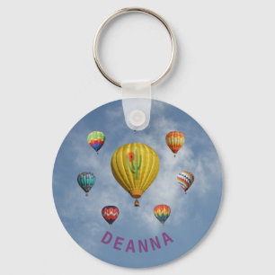 Llavero Globos de aire caliente Circle Whispy Clouds Nombr