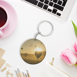 Llavero Globos de aire caliente en la cadena de teclas del