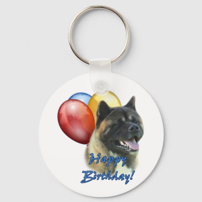 Llavero Globos de cumpleaños felices de Akita (Anverso)