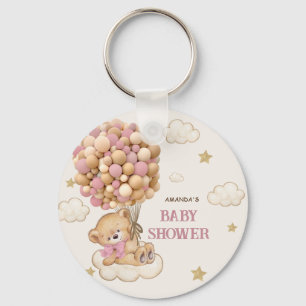 Llavero Globos de osito de peluche beige rosa