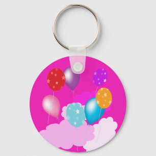 Llavero globos y nubes coloridas accesorios de fiesta